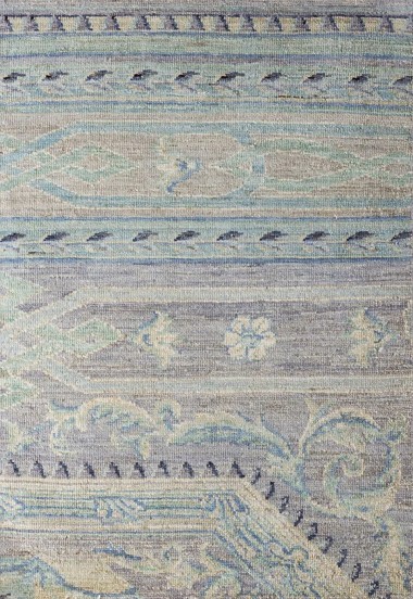Traditional Beige/Tan Wool Area Rug: Antiquity Willow Crest 1238001: Taupe/Aqua (Hand-Knotted Area Rug)