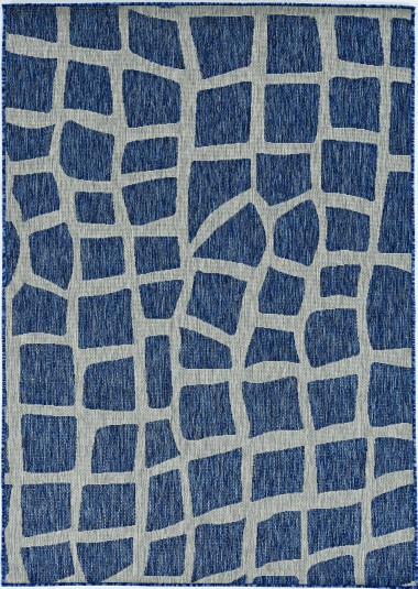 Madison | Providence | 13163675: Blue/Grey area rug Modern/Indoor-Outdoor Blue/Navy Area Rug: Madison Providence 13163675: Blue/Grey (Power-Loomed Area Rug)