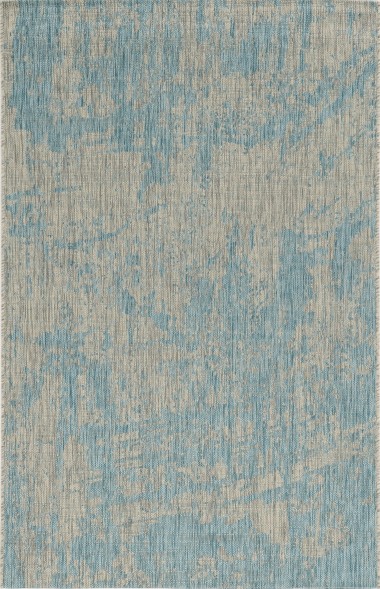 Modern/Indoor-Outdoor Blue/Navy Area Rug: Madison Providence 13169575: Teal (Power-Loomed Area Rug)