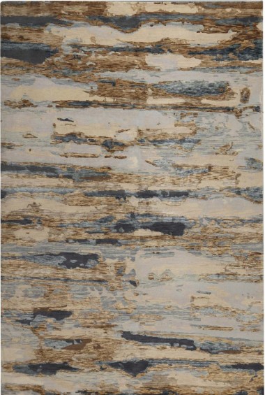 Transitional/Modern Brown Wool Area Rug: Stickley Tide Pool RU-1470 (Hand-Knotted Area Rug)