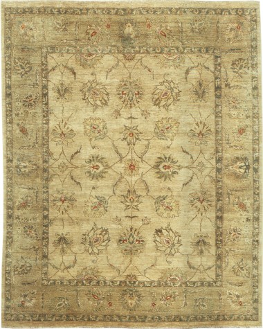 Stickley | Chobi Classic Floral Ushak | RU-1900: Gold area rug Traditional Yellow/Gold Wool Area Rug: Stickley Chobi Classic Floral Ushak RU-1900 (Hand-Knotted Area Rug)
