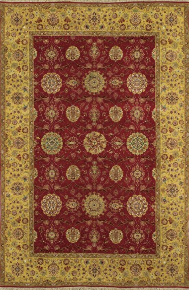 Traditional Red/Burgundy Wool Area Rug: Stickley Ruby Palace RU-3760 (Hand-Knotted Area Rug)