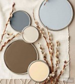 This stone inspired colored palette pairs well with naturally warm-stained cabinets, flooring, and furniture.