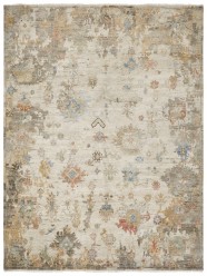 Transitional/Transitional Beige/Tan Wool Area Rug: Regal Akasha 181124: Parchment (Hand-Knotted Area Rug)