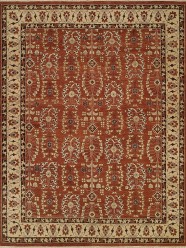 Traditional Orange/Rust Wool Area Rug: Regal Alexandra 181736: Rust/Beige (Hand-Knotted Area Rug)
