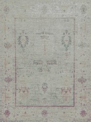 Traditional Blue/Navy Wool Area Rug: Mafi Signature Custom Verdant AN-194_LT-BLUE_GREY (Hand-Knotted Area Rug)