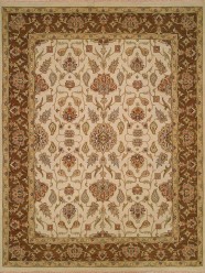Traditional Ivory/White Wool Area Rug: Regal Cyprus Point 183218: Ivory/Brown (Handmade Area Rug)