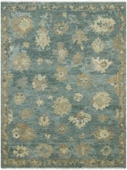 Traditional Blue/Navy Wool Area Rug: Regal Cavallo 183066: Vintage Teal (Hand-Knotted Area Rug)