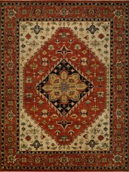 Regal | Happy Rhythm | 188280: Rust/Rust area rug Traditional Orange/Rust Wool Area Rug: Regal Happy Rhythm 188280: Rust/Rust (Hand-Knotted Area Rug)
