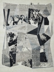 Modern/Transitional Grey/Silver Wool Area Rug: Regal Hexton 188594: Grey/Black (Hand-Knotted Area Rug)