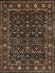 Mafi Signature | Khanna | KH-1000: Black/Black area rug Traditional Charcoal/Black Wool Area Rug: Mafi Signature Khanna KH-1000 (Hand-Knotted Area Rug)