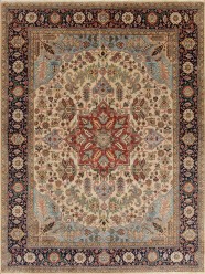 Traditional Beige/Tan Wool Area Rug: Mafi Signature Khanna KH-1254 (Hand-Knotted Area Rug)