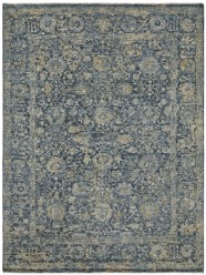 Traditional Blue/Navy Wool Area Rug: Regal Lake Roosevelt 1812808: Vintage Blues (Hand-Knotted Area Rug)