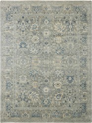 Traditional Grey/Silver Wool Area Rug: Regal Lake Roosevelt 1812418: Grey/Denim (Hand-Knotted Area Rug)