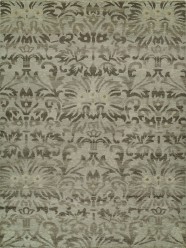 Transitional Grey/Silver Wool Area Rug: Regal Lovely Xenology 1812478: Grey/Brown (Hand-Knotted Area Rug)