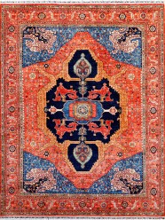 Bohemian/Traditional Green Wool Area Rug: Karachi Lahore 21323: Green (Hand-Knotted Area Rug)