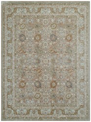 Traditional Beige/Tan Area Rug: Regal Maison Quartz 1813369: Taupe/Sage (Power-Loomed Area Rug)