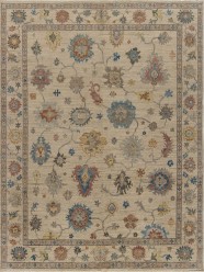 Traditional Ivory Wool Area Rug: Silk Road Majoca 1913701 (Handmade Area Rug)