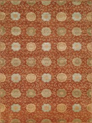 Traditional Orange/Rust Wool Area Rug: Regal Nouveau Riche 1814039: Rust (Hand-Knotted Area Rug)