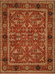 Traditional Orange/Rust Wool Area Rug: Regal Phocelia 1816489: Rust (Hand-Knotted Area Rug)