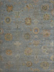 Traditional Blue/Navy Wool Area Rug: Antiquity Renaissance Charm 1133504: Aqua/Green (Hand-Knotted Area Rug)