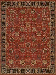 Traditional Red/Burgundy Wool Area Rug: Regal Sierra Nevada 1819048: Red/Black (Hand-Knotted Area Rug)