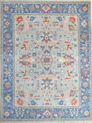 Traditional Grey Wool Area Rug: Summit South Bay 1919401: Grey/Blue (Hand-Knotted Area Rug)