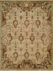 Traditional Ivory/White Wool Area Rug: Regal Tuscan Cruise 1820506: Ivory/Brown (Hand-Knotted Area Rug)