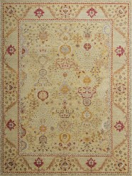 Traditional Green Wool Area Rug: Antiquity Willow Crest 1231001: Celadon/Red (Hand-Knotted Area Rug)