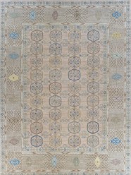 Traditional Orange/Rust Wool Area Rug: Antiquity Willow Crest 1235101: Peach/Multi (Hand-Knotted Area Rug)