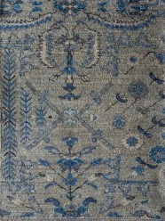 Traditional Beige/Tan Wool Area Rug: Antiquity Willow Crest 1230201: Taupe/Denim (Hand-Knotted Area Rug)