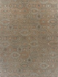 Traditional Red/Burgundy Wool Area Rug: Antiquity Willow Crest 1233201: Rust/Sage (Hand-Knotted Area Rug)