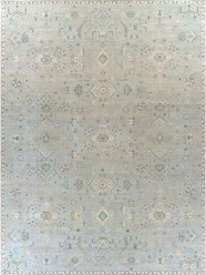 Traditional Beige/Tan Wool Area Rug: Antiquity Willow Crest 1234201: Taupe/Teal (Hand-Knotted Area Rug)