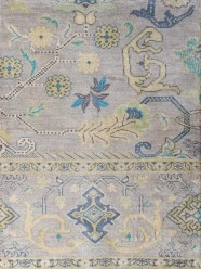 Traditional Grey/Silver Area Rug: Antiquity Willow Crest 123001: Slate (Hand-Knotted Area Rug)