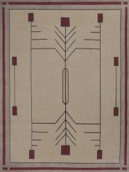 Modern/Bohemian Beige/Tan Wool Area Rug: Stickley Prairie RU-1340 (Hand-Knotted Area Rug)