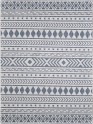 Modern/Bohemian/Indoor-Outdoor White/Ivory Area Rug: Madison Providence 13166775: Ivory/Blue (Power-Loomed Area Rug)