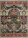 Traditional Charcoal/Black Wool Area Rug: Regal Amarillo 181110: Black/Reds (Hand-Knotted Area Rug)