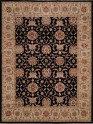 Traditional Charcoal/Black Wool Area Rug: Regal Babalonian 182385: Black/Ivory (Hand-Knotted Area Rug)