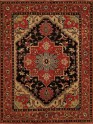Traditional Charcoal/Black Wool Area Rug: Regal Happy Rhythm 188080: Black/Red (Hand-Knotted Area Rug)