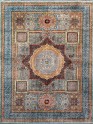 Traditional Multi Wool Area Rug: Karachi Lahore 15: Multi/Blue (Hand-Knotted Area Rug)