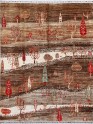 Bohemian Brown Wool Area Rug: Karachi Lahore 20012: Brown/Ivory (Hand-Knotted Area Rug)