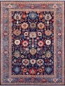 Bohemian/Traditional Blue/Navy Wool Area Rug: Karachi Lahore 21303: Light Blue/Ivory (Hand-Knotted Area Rug)