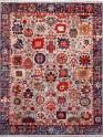 Bohemian/Traditional Grey/Silver Wool Area Rug: Karachi Lahore 21317: Silver (Hand-Knotted Area Rug)