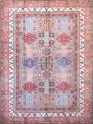 Traditional Beige/Tan Wool Area Rug: Karachi Lahore 5635: Taupe/Salmon (Hand-Knotted Area Rug)