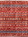 Bohemian/Traditional Red/Burgundy Wool Area Rug: Karachi Lahore 5995: Red (Hand-Knotted Area Rug)