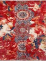 Bohemian/Transitional Red/Burgundy Wool Area Rug: Karachi Lahore 6079: Red/Multi (Hand-Knotted Area Rug)