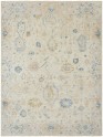 Traditional Beige/Tan Wool Area Rug: Regal Mosaic Garden 1813781: Parchment/Vintage Blues (Hand-Knotted Area Rug)