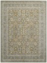 Traditional Green Area Rug: Regal Maison Quartz 1813469: Green/Denim (Power-Loomed Area Rug)