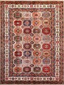 Karachi | Mughal | 10367: Ivory/Ivory area rug Bohemian/Traditional Ivory/White Wool Area Rug: Karachi Mughal 10367: Ivory/Ivory (Hand-Knotted Area Rug)