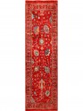Traditional Red/Burgundy Wool Area Rug: Karachi Mughal 127: Red (Hand-Knotted Area Rug)
